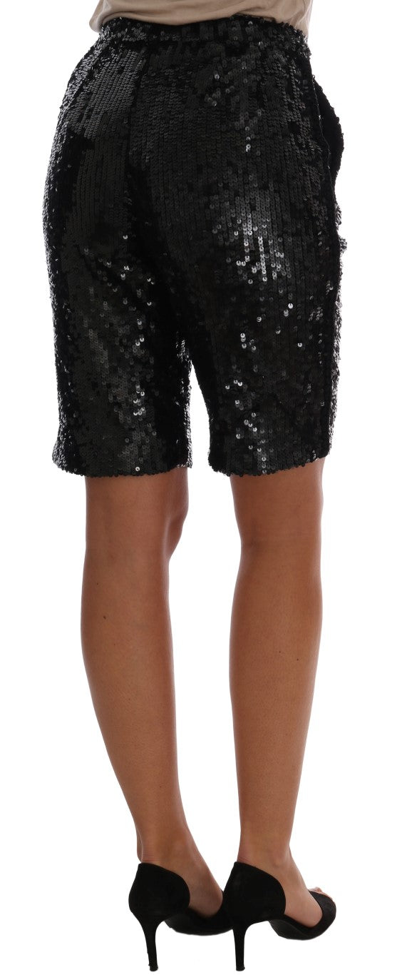 Dolce &amp; Gabbana Black Sequined Fashion Shorts