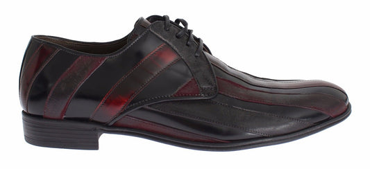 Dolce &amp; Gabbana Black Bordeaux Leather Dress Formal Shoes