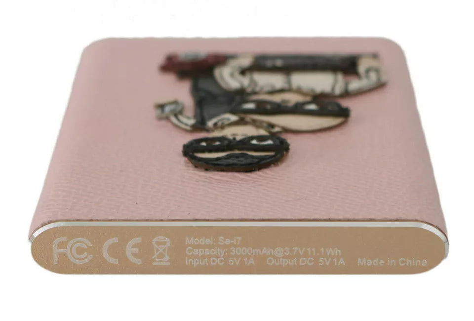 Dolce &amp; Gabbana Ladegerät USB Rosa Leder #DGFAMILY Power Bank