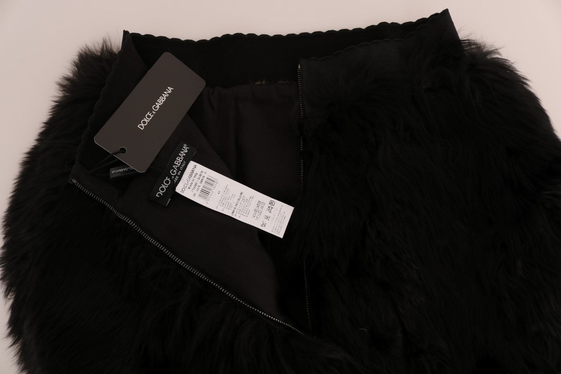 Dolce &amp; Gabbana Black Mink Nutria Fur Mini Hot Pants