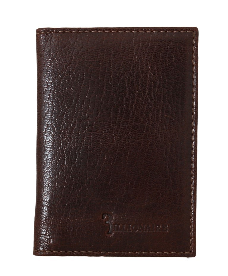 Billionaire Italian Couture Bifold-Geldbörse aus braunem Leder