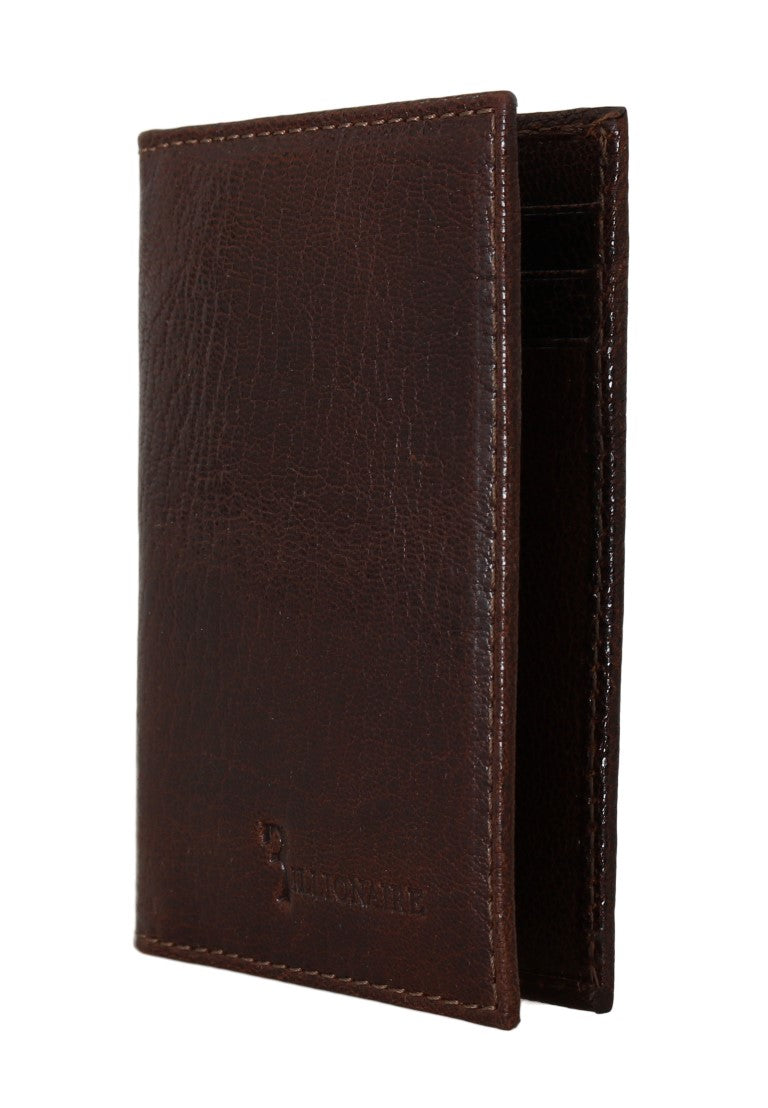 Billionaire Italian Couture Bifold-Geldbörse aus braunem Leder