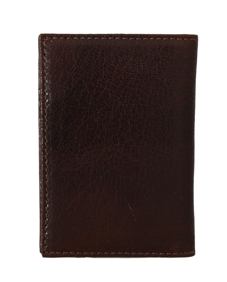 Billionaire Italian Couture Bifold-Geldbörse aus braunem Leder