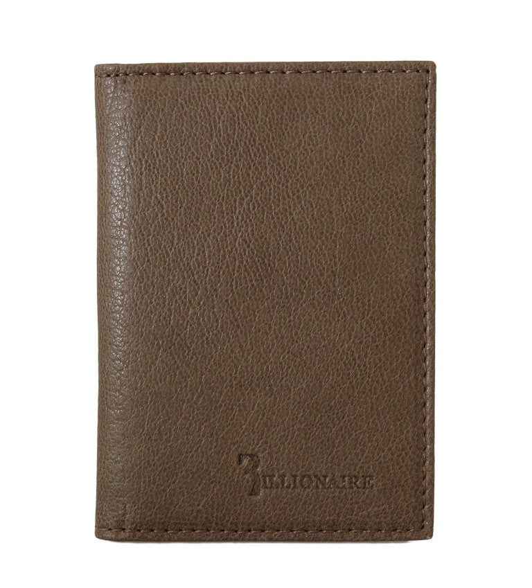 Billionaire Italian Couture Bifold-Geldbörse aus braunem Leder