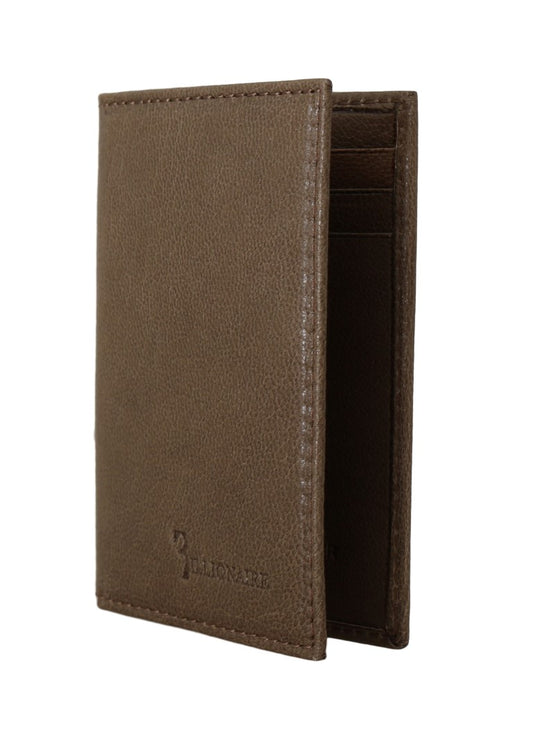 Billionaire Italian Couture Bifold-Geldbörse aus braunem Leder