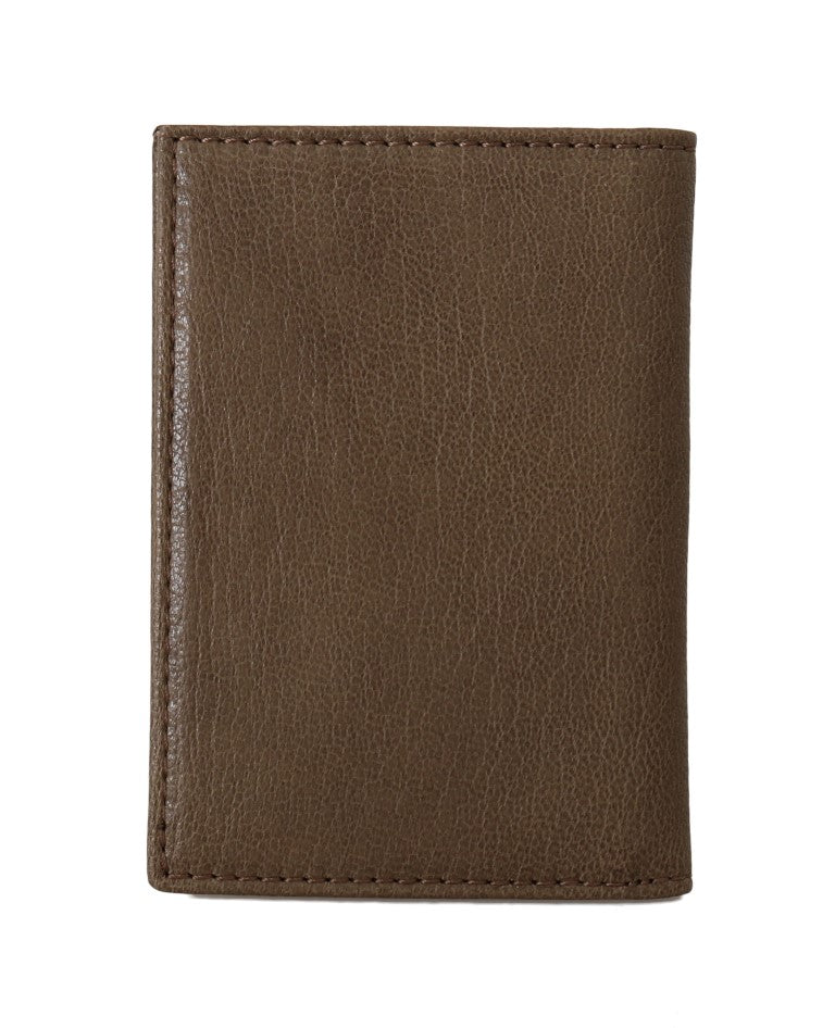 Billionaire Italian Couture Bifold-Geldbörse aus braunem Leder