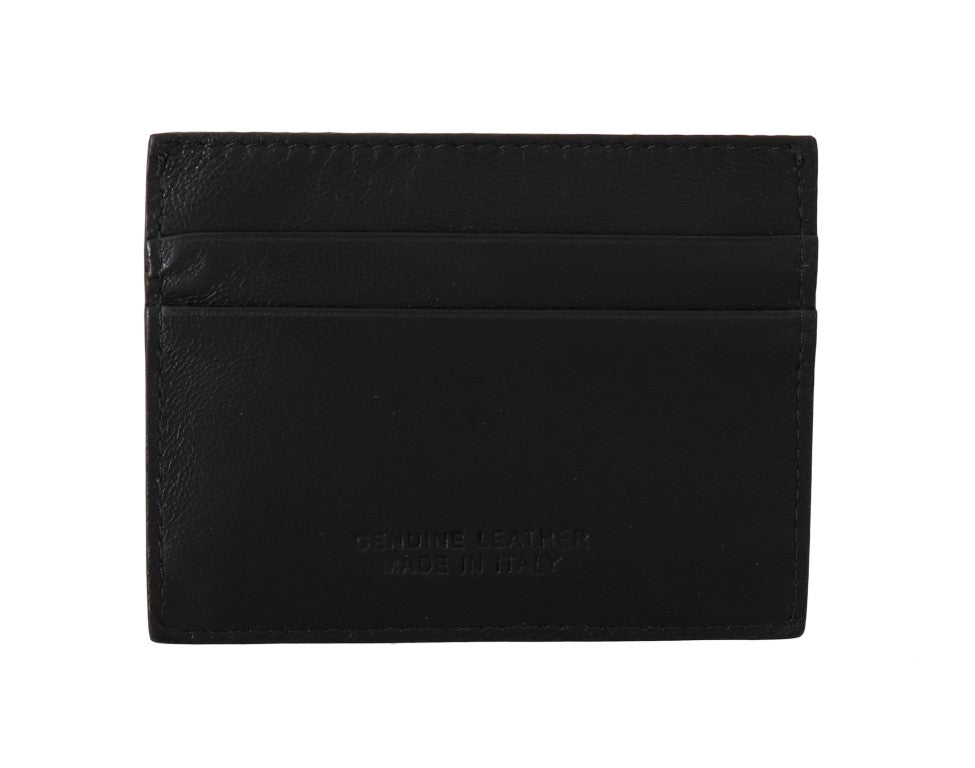 Bilyonaryo na Italian Couture Black Leather Cardholder Wallet