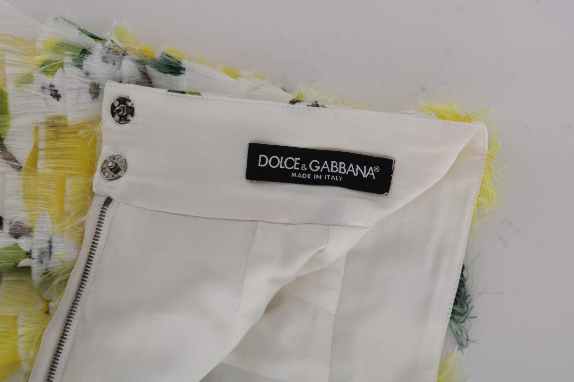 Dolce &amp; Gabbana Bleistiftrock mit Zitronenprint und Fransen