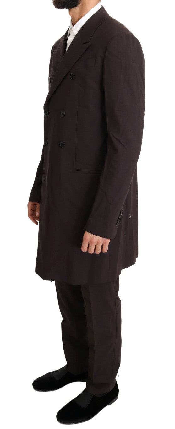 Dolce &amp; Gabbana Bordeaux Wool Stretch Long 3 Piece Suit