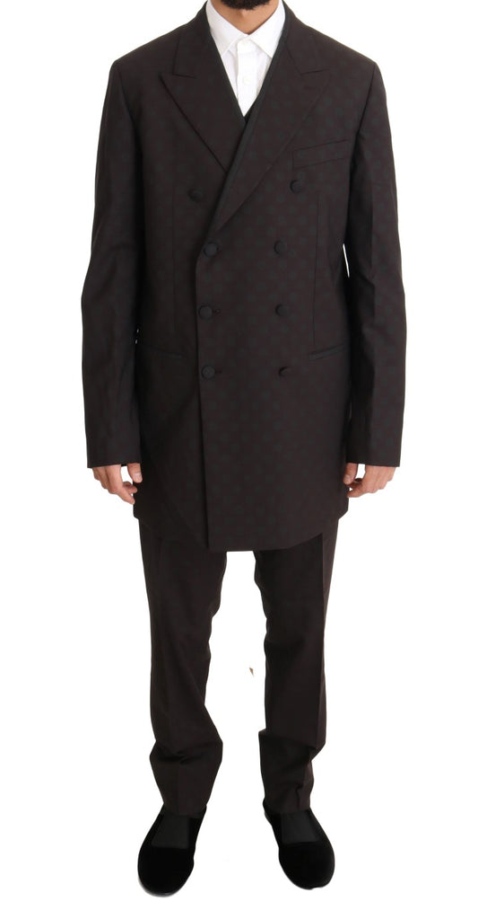 Dolce &amp; Gabbana Bordeaux Wool Stretch Long 3 Piece Suit