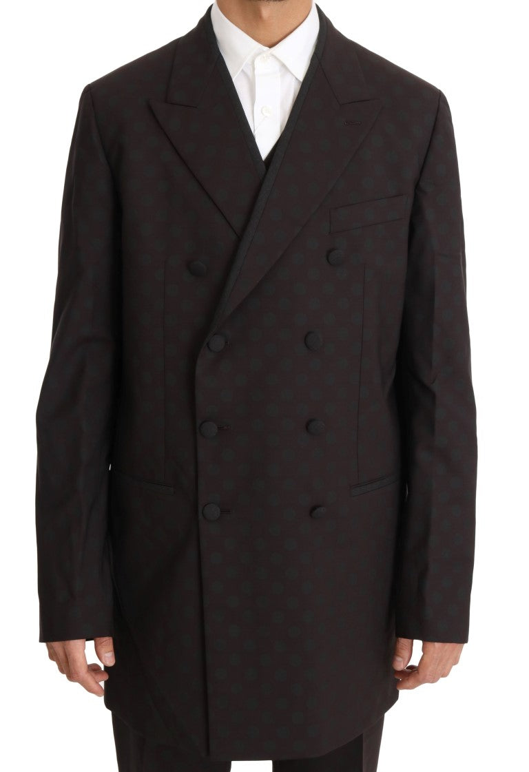 Dolce &amp; Gabbana Bordeaux Wool Stretch Long 3 Piece Suit