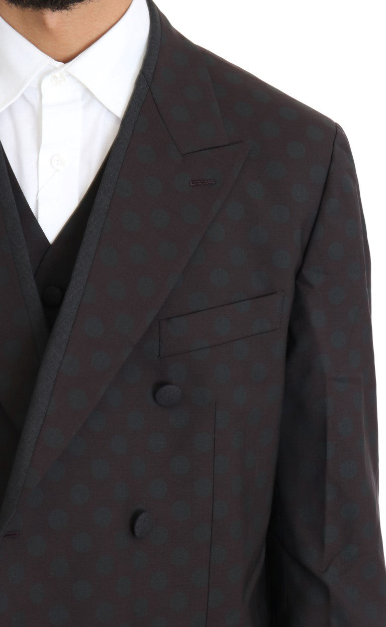 Dolce &amp; Gabbana Bordeaux Wool Stretch Long 3 Piece Suit