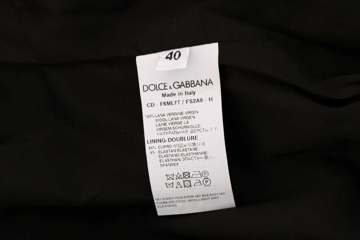 Dolce &amp; Gabbana Grau gepunktetes Etuikleid aus Wolle