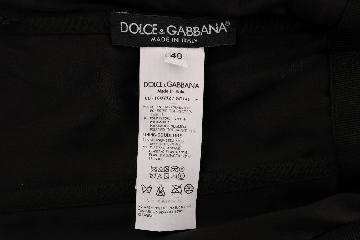 Dolce &amp; Gabbana Etuikleid mit Pailletten in Schwarz-Rot-Polka