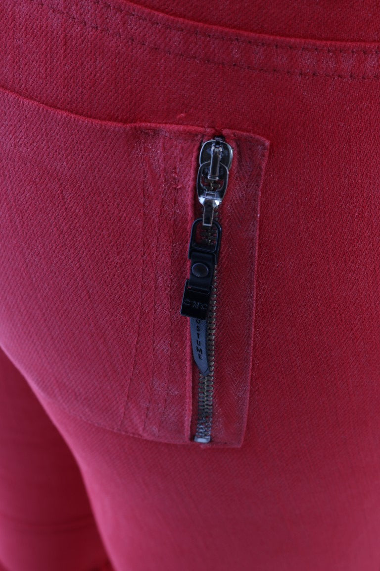 Kostüm National – Slim-Jeans aus rotem Baumwollstretch