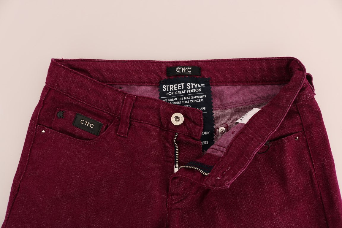 Kostüm-National-Jeans aus Baumwoll-Stretch-Denim in roter Waschung