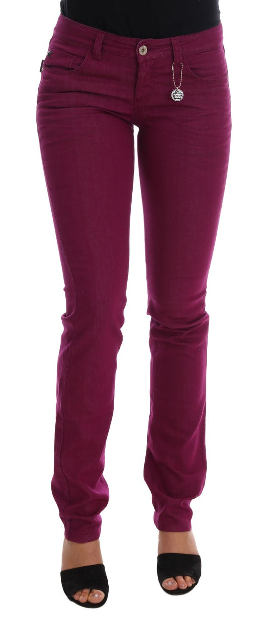 Slim-Jeans aus violettem Baumwollstretch von Costume National