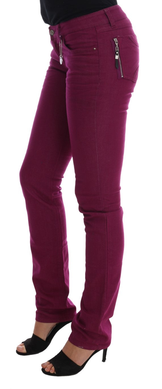 Slim-Jeans aus violettem Baumwollstretch von Costume National