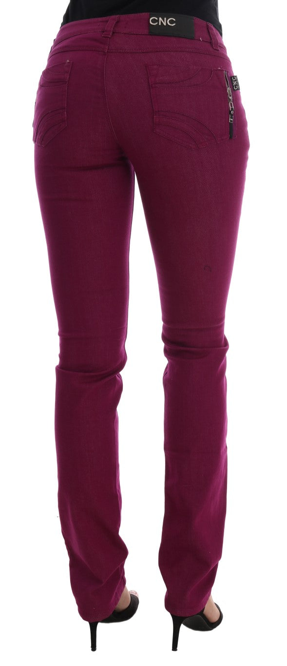 Slim-Jeans aus violettem Baumwollstretch von Costume National