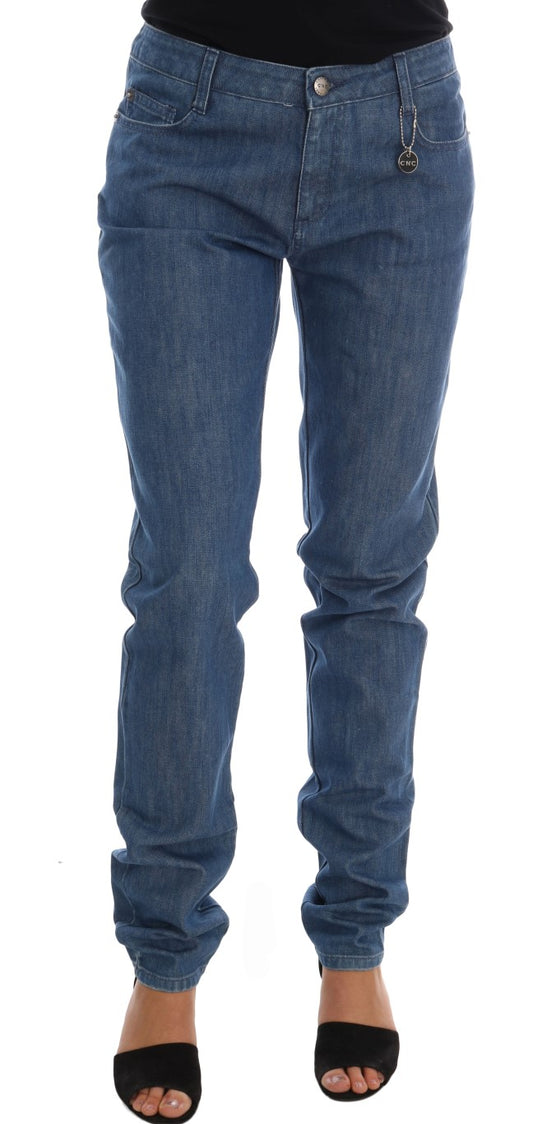 Boyfriend-Jeans aus Baumwolle in blauer Waschung von Costume National