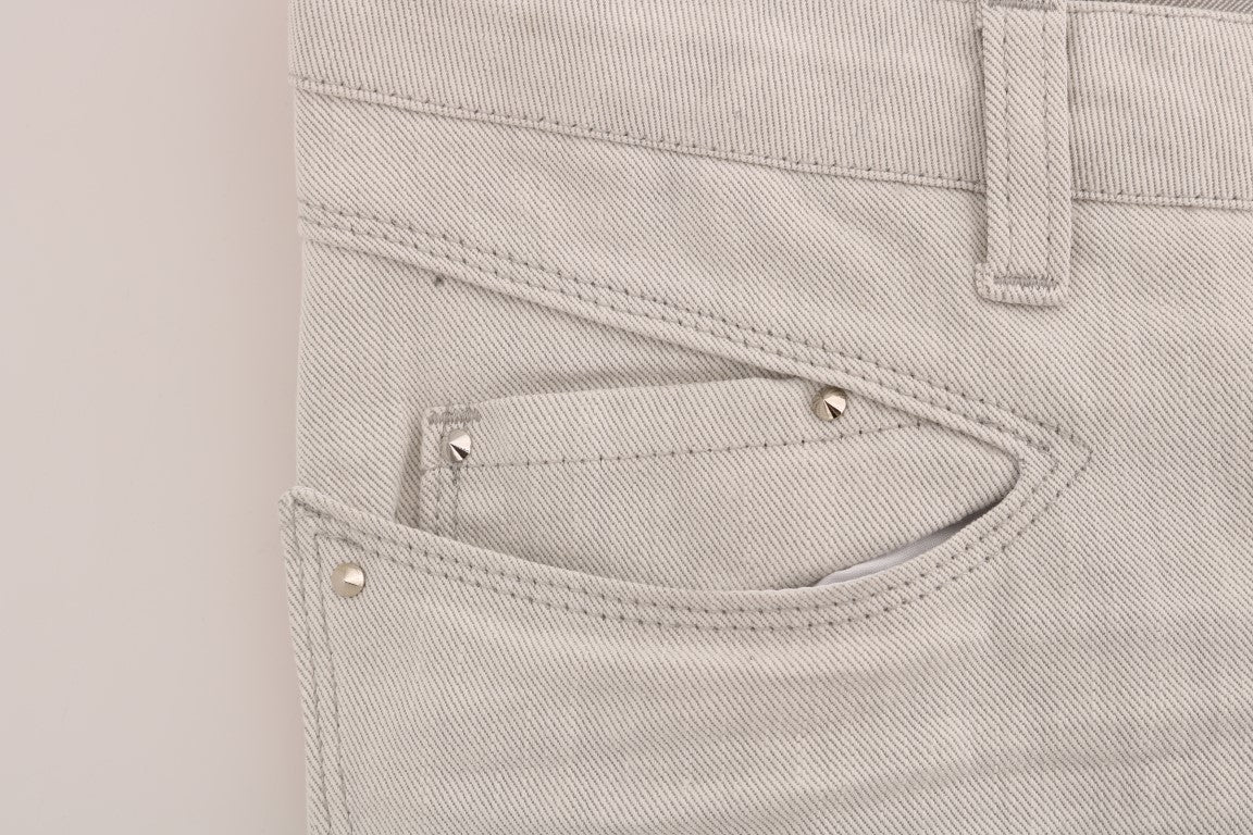 Weiße Slim-Jeans aus Baumwollstretch von Costume National