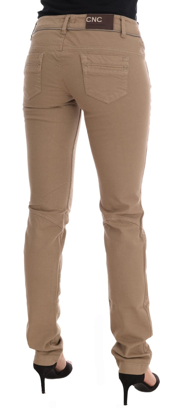 Beige Baumwoll-Stretch-Slim-Fit-Jeans von Costume National