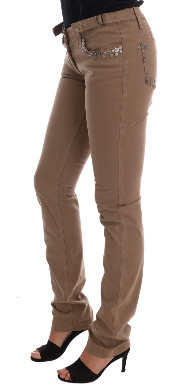 Beige Baumwoll-Stretch-Slim-Fit-Jeans von Costume National