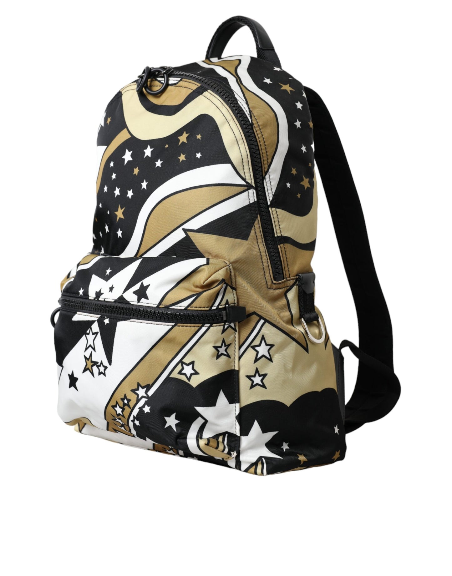 Dolce & Gabbana Multicolor Stripes Stars Nylon Backpack Men Bag