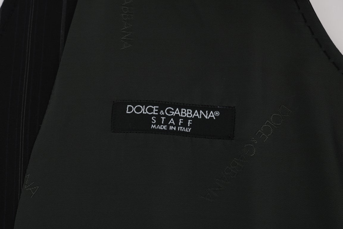 Dolce &amp; Gabbana Black STAFF Cotton Striped Vest