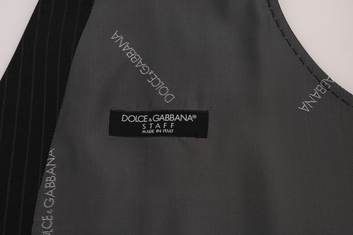 Dolce &amp; Gabbana Grey STAFF Cotton Striped Vest