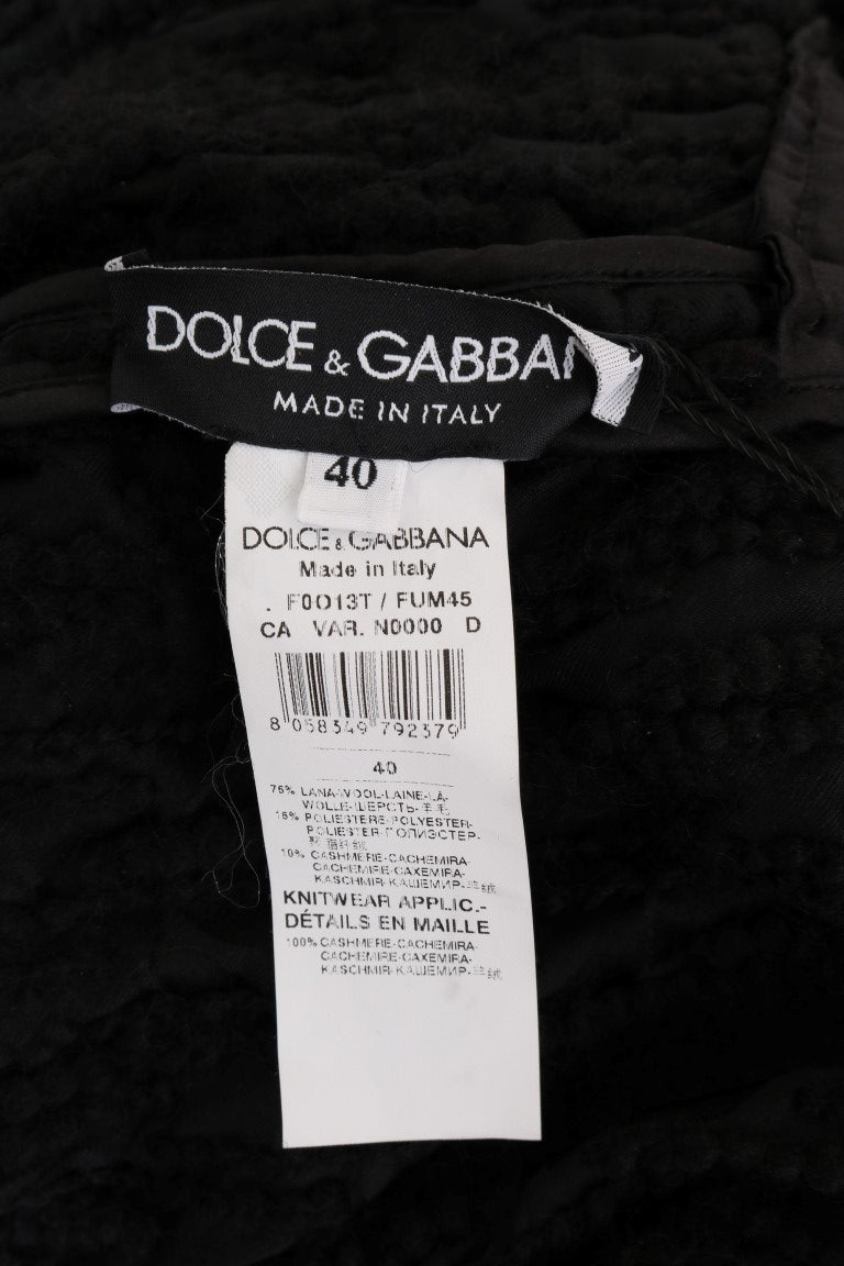 Dolce &amp; Gabbana Schwarzer Wollpullover mit Fransen