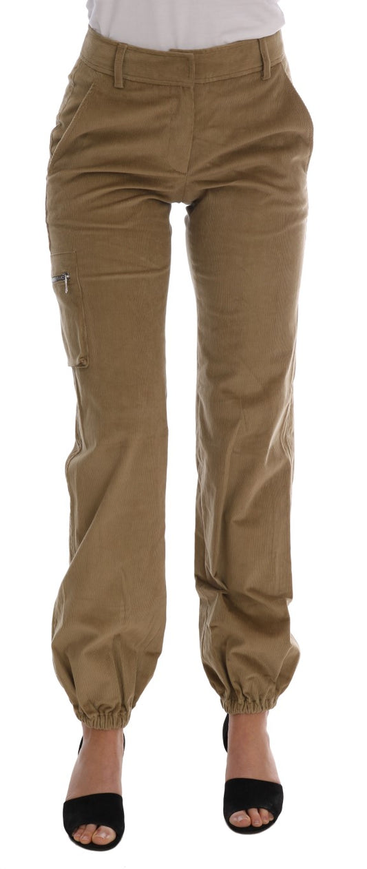 Ermanno Scervino Beige Baumwoll-Cordhose