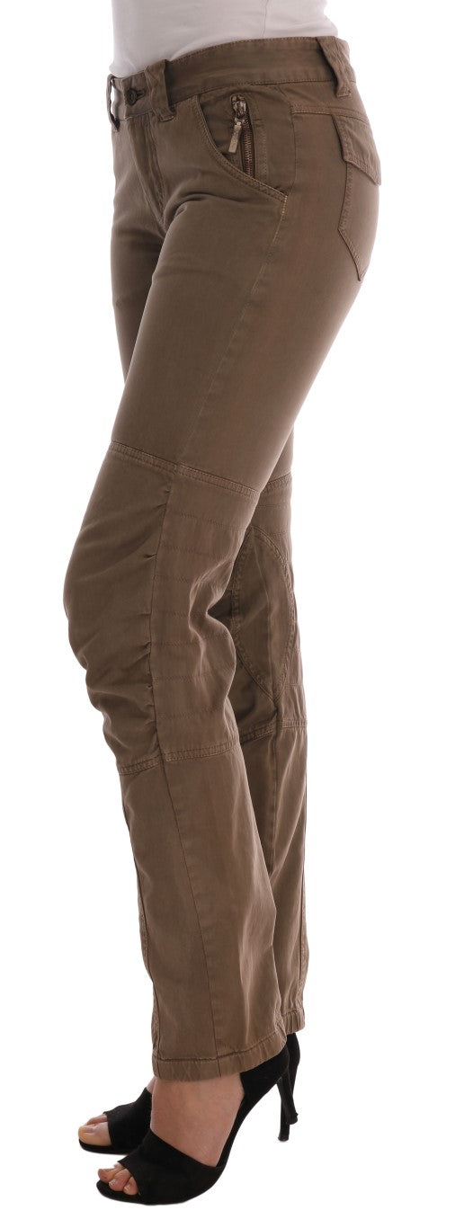 Lässige Slim-Fit-Hose aus brauner Baumwolle von Ermanno Scervino