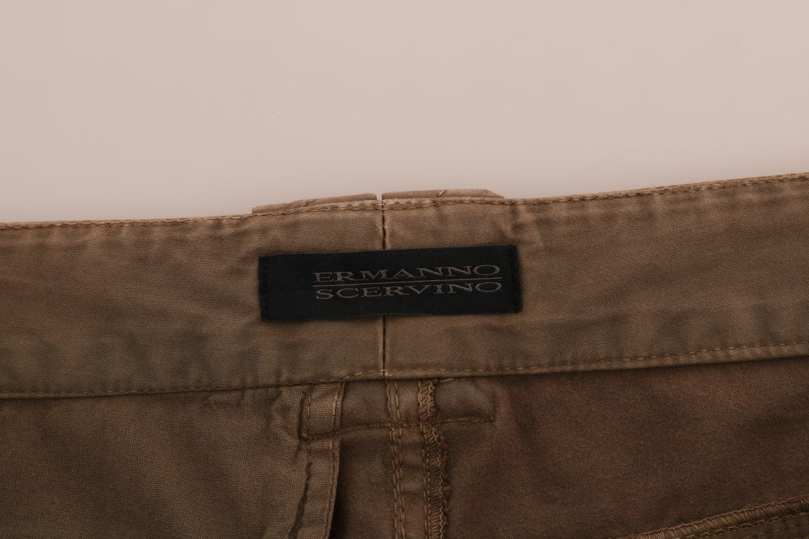 Lässige Slim-Fit-Hose aus brauner Baumwolle von Ermanno Scervino