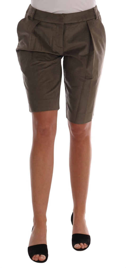 Ermanno Scervino Braune Samt-Bermudashorts