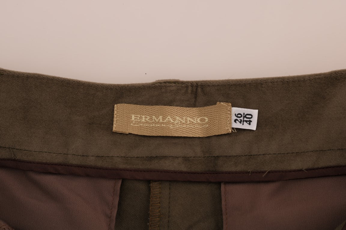 Ermanno Scervino Braune Samt-Bermudashorts