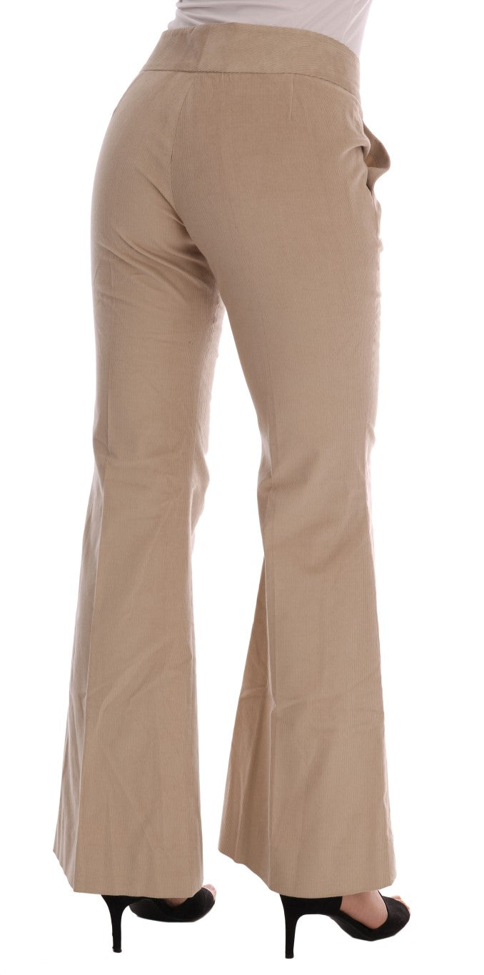 Beigefarbene Bootcut-Hose aus Baumwolle von Ermanno Scervino