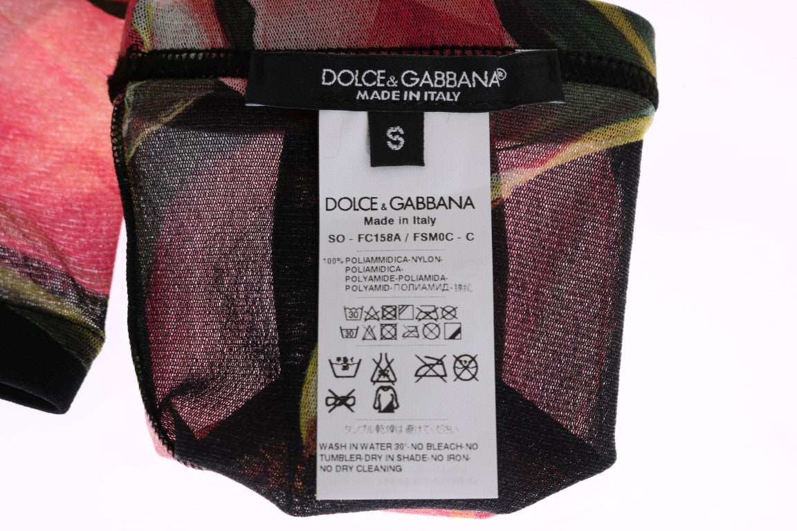 Mehrfarbige Nylonsocken mit Blumen- und Tulpenmuster von Dolce &amp; Gabbana