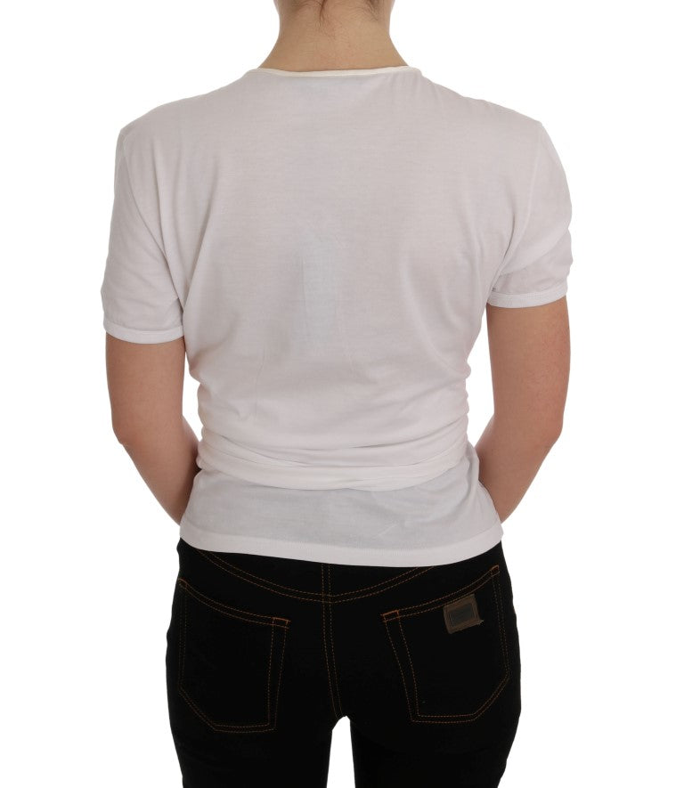 Dolce &amp; Gabbana White Cotton Silk T-Shirt