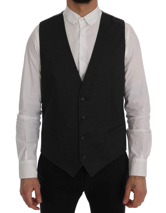 Dolce &amp; Gabbana Grey STAFF Cotton Rayon Vest