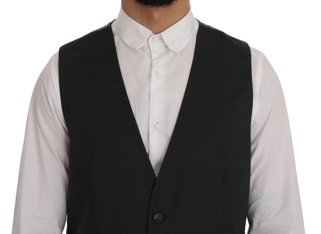 Dolce &amp; Gabbana Grey STAFF Cotton Rayon Vest