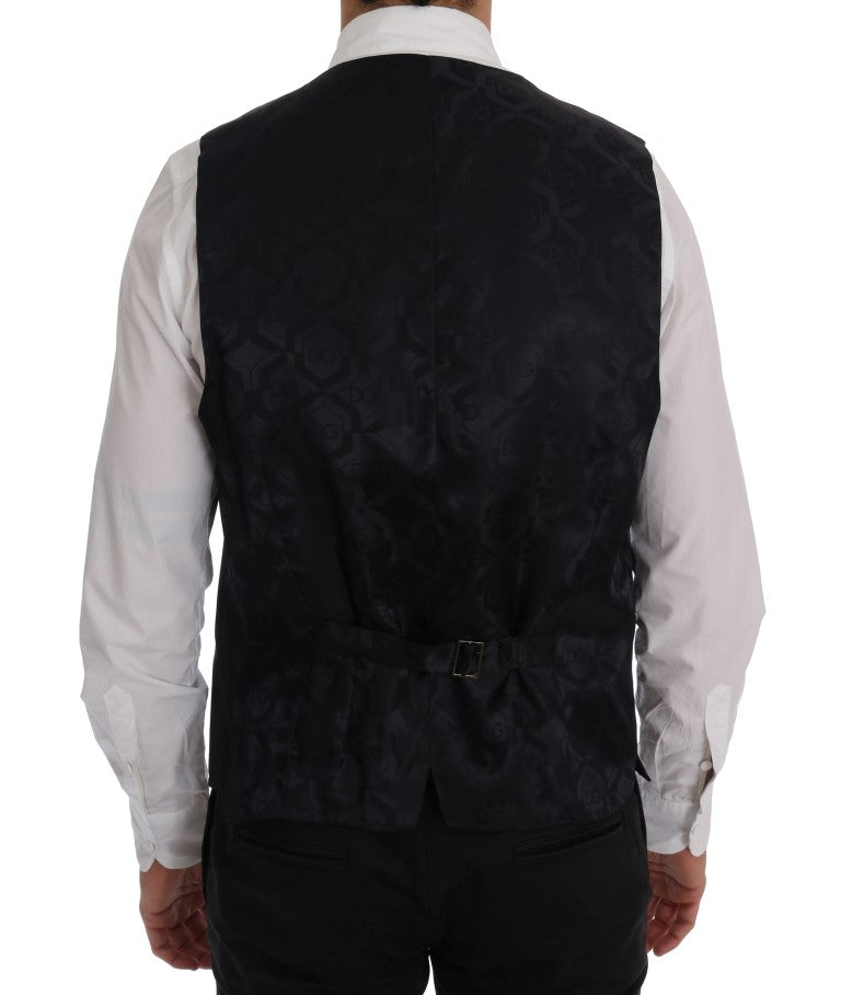 Dolce &amp; Gabbana Grey Wool Stretch Vest