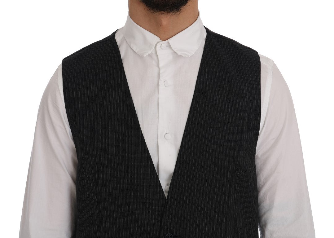 Dolce &amp; Gabbana Grey Wool Stretch Vest