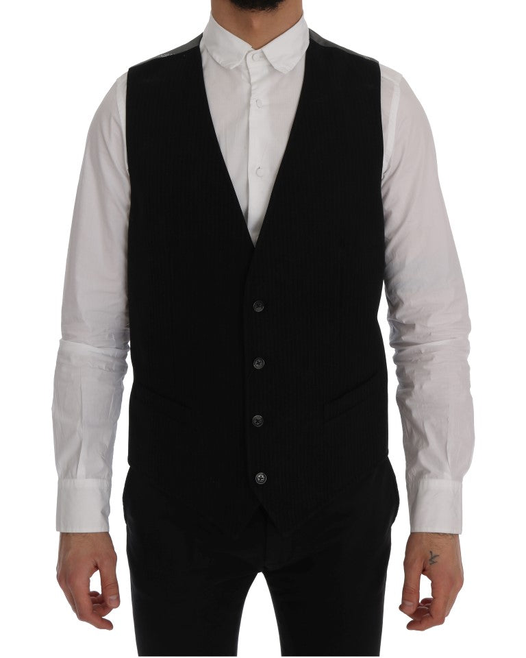 Dolce &amp; Gabbana Black STAFF Cotton Rayon Vest