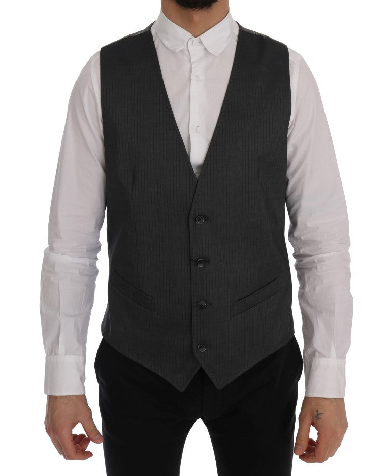 Dolce &amp; Gabbana Grey STAFF Cotton Rayon Vest