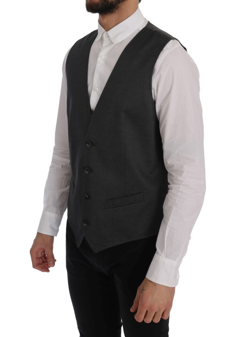 Dolce &amp; Gabbana Grey STAFF Cotton Rayon Vest