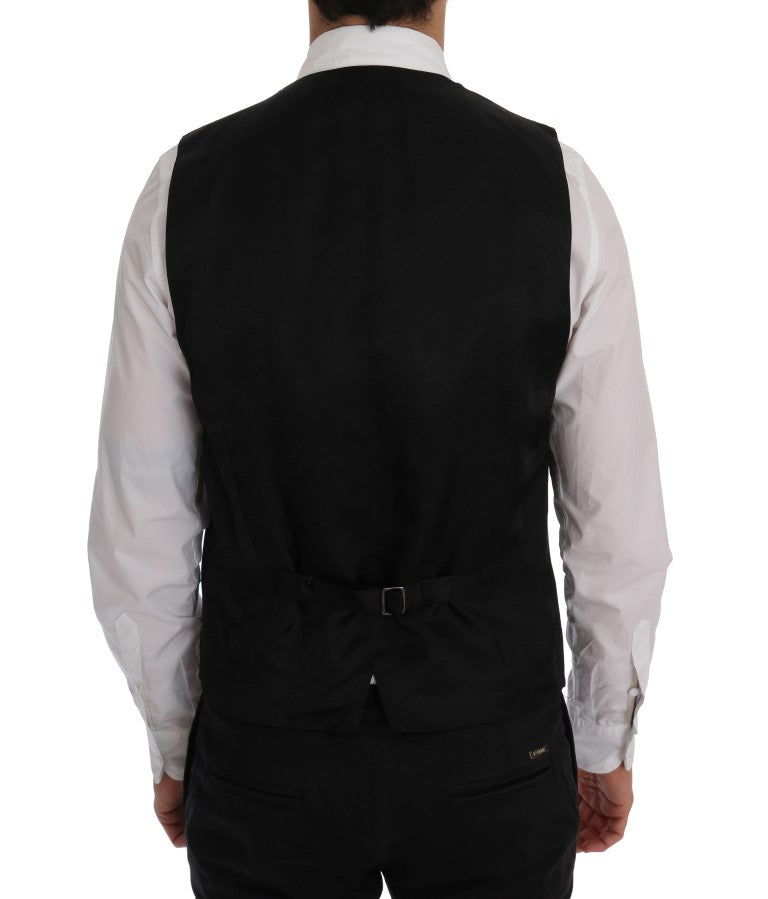 Dolce &amp; Gabbana Blue Wool Stretch Vest