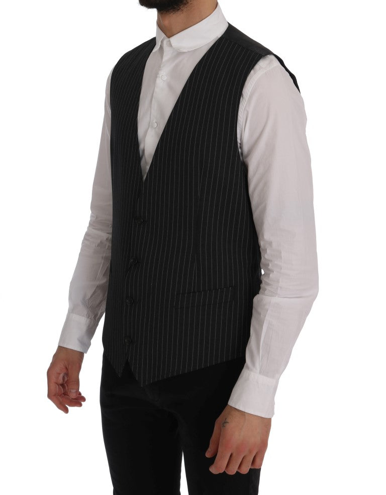 Dolce &amp; Gabbana Grey Wool Stretch Vest