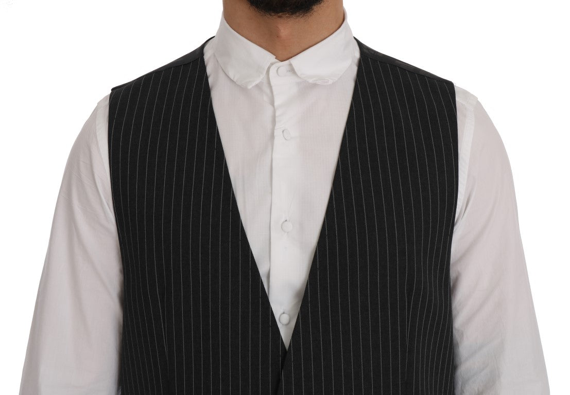 Dolce &amp; Gabbana Grey Wool Stretch Vest