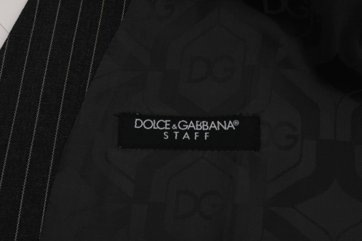 Dolce &amp; Gabbana Grey Wool Stretch Vest